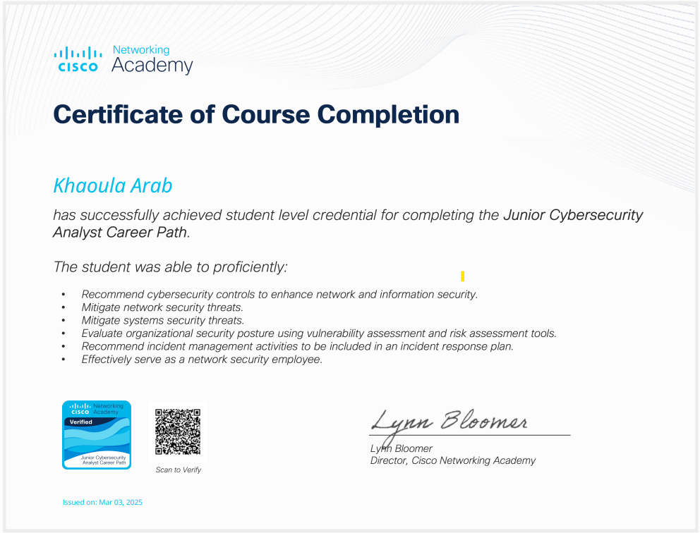 Aperçu Cisco Analyst